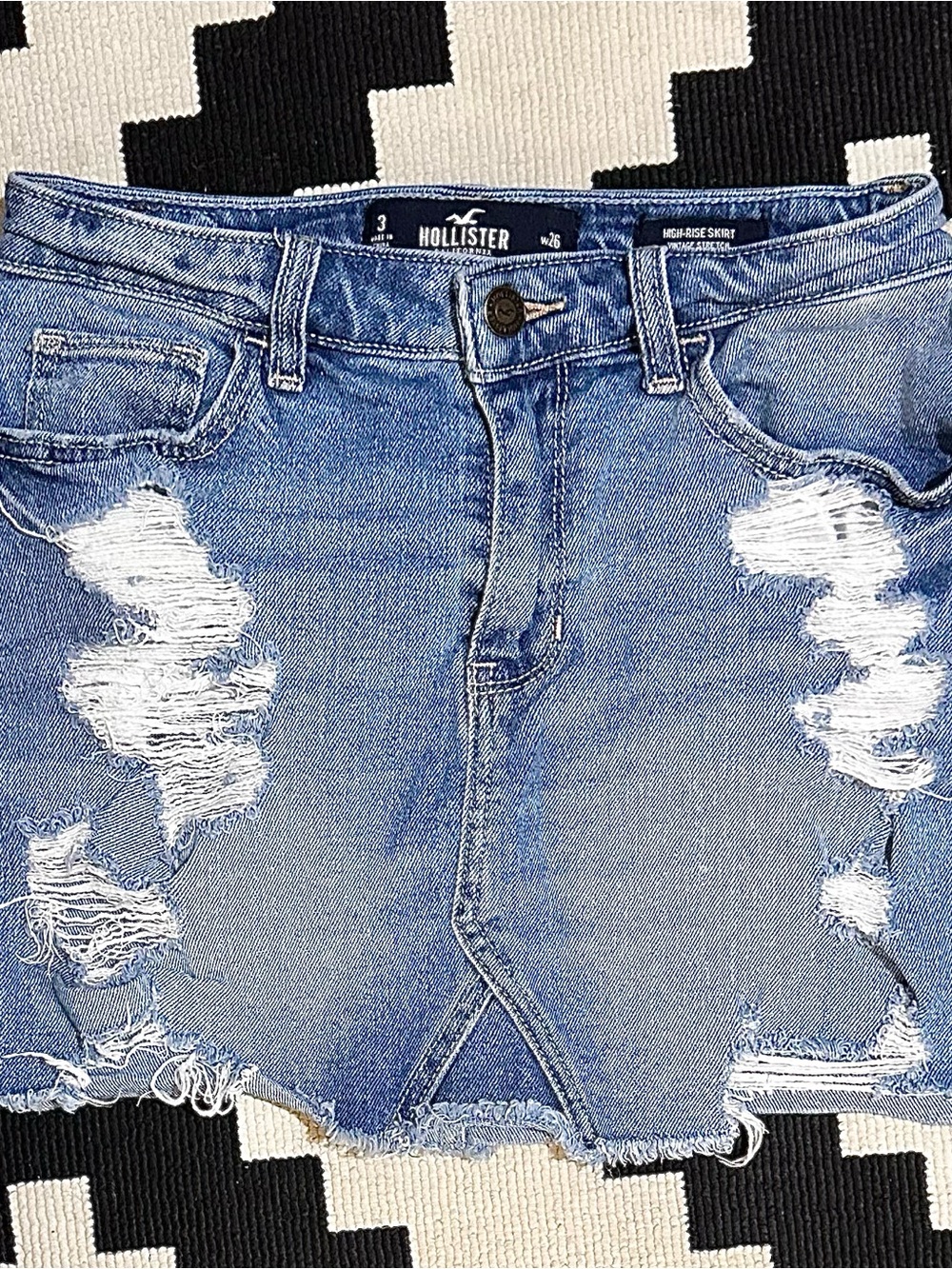 Hollister High-Rise Light Blue Denim Skirt